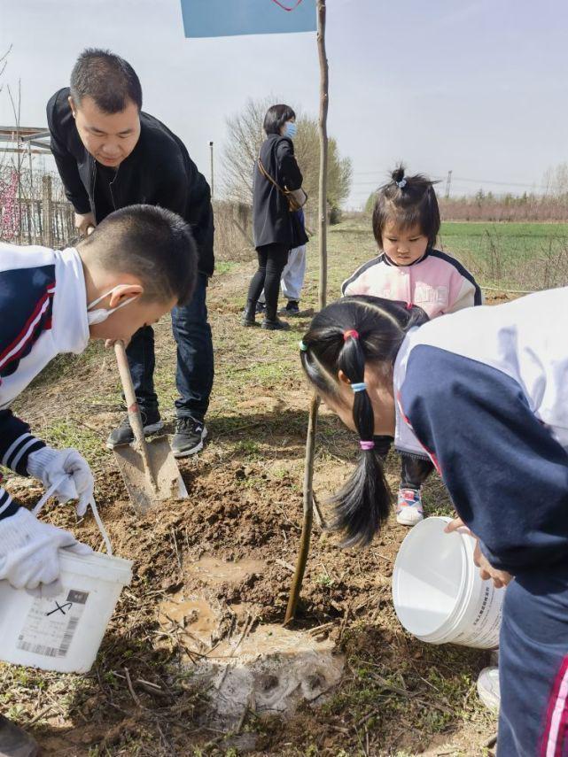 欢乐植树节 西安航天四小萌娃组团种树采摘学知识m6米乐下载(图2)